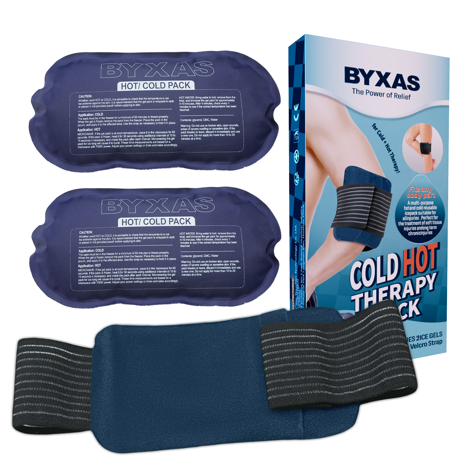 BYXAS 2 Reusable Hot and Cold Ice Packs for Injuries, Joint Pain, Muscle Soreness and Body Inflammation