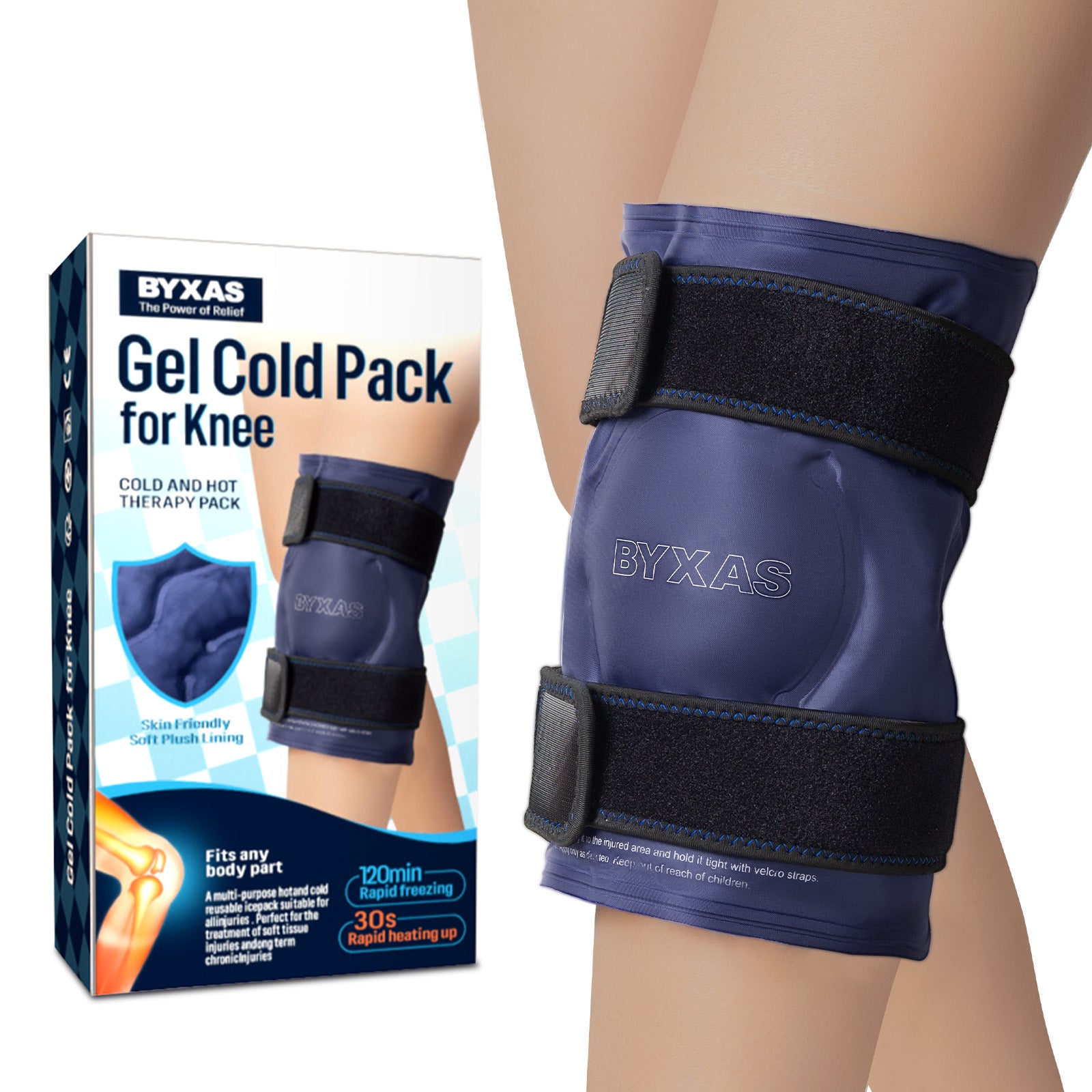 BYXAS Gel Cold Pack For Knee For Relief Of Pain, Swelling, Knee Replacement Surgery