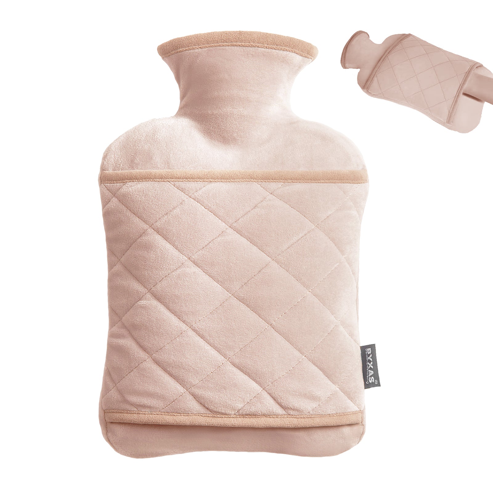 Hot Water Bottle with Hand Pocket Cover–2.0L BPA Free PVC Water Bag, Odorless Superior Material