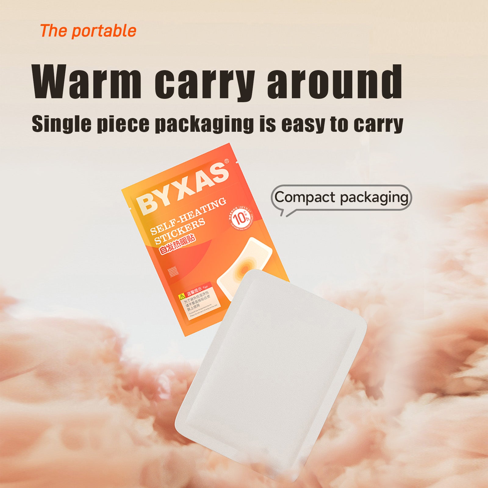 BYXAS 10pcs/20pcs Warm Patch, Self-Heating Body Warmer, Disposable Adhesive Self-Heating Body Warmer