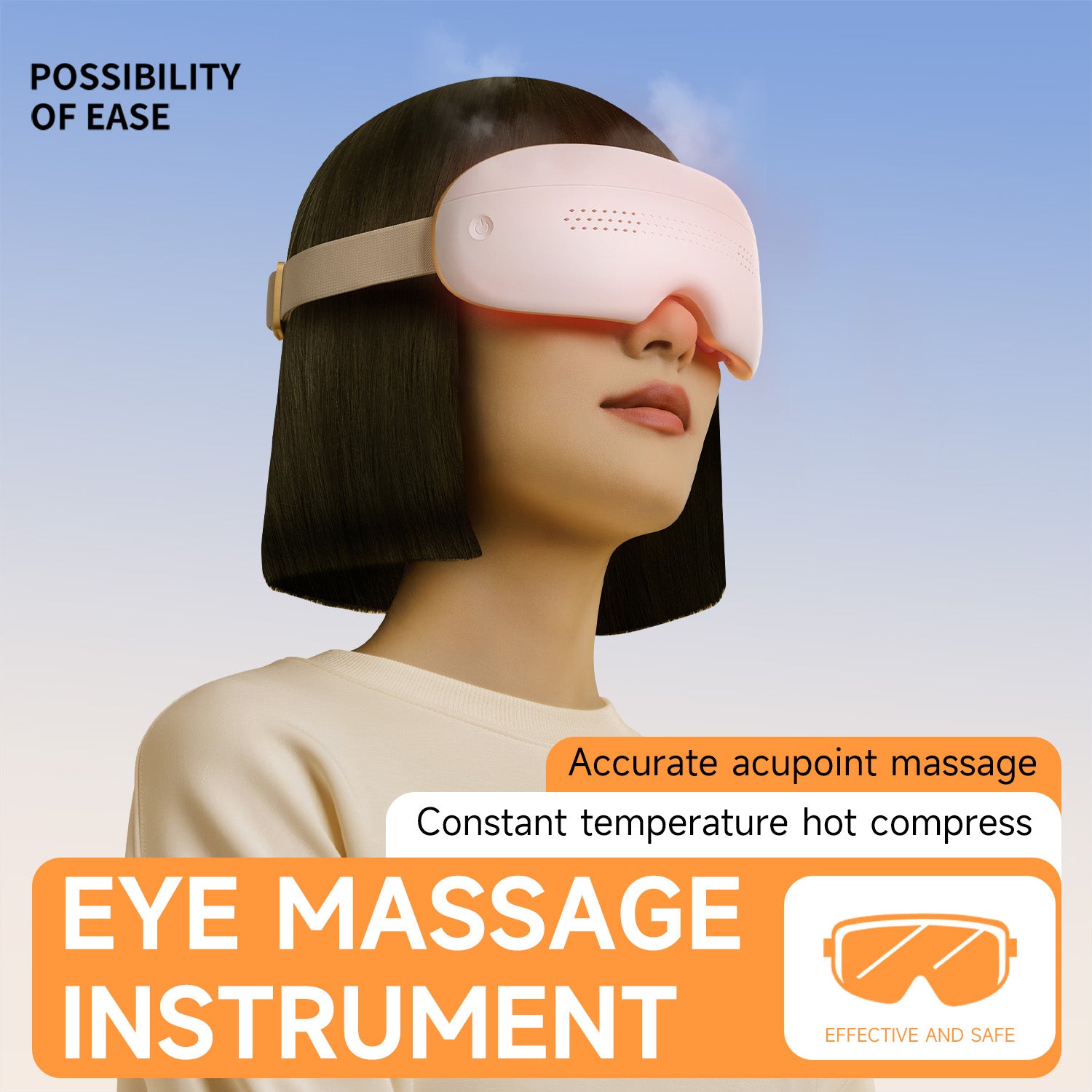 BYXAS Eye Massager with Heat,Eye Mask with Vibration, Migraines Relief, Dry Eyes