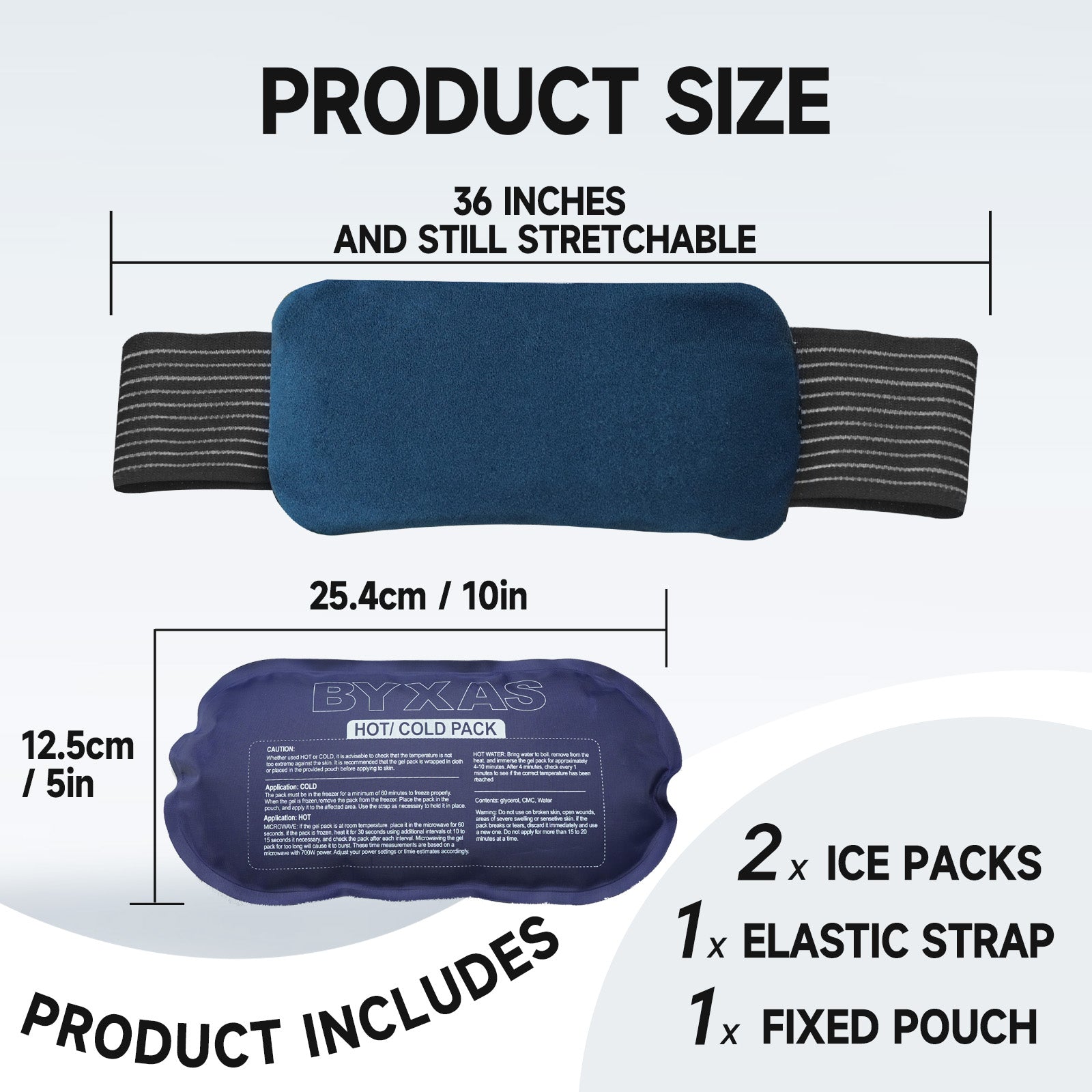 BYXAS 2 Reusable Hot and Cold Ice Packs for Injuries, Joint Pain, Muscle Soreness and Body Inflammation