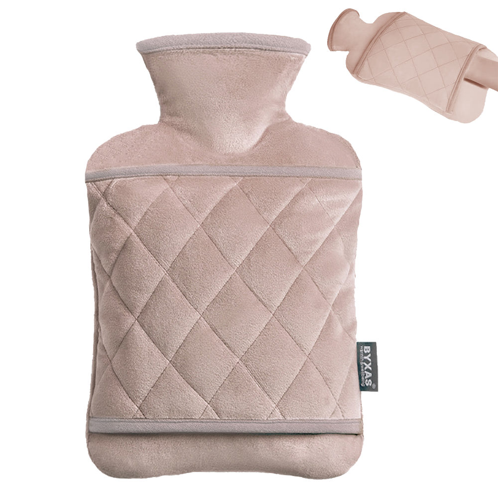 Hot Water Bottle with Hand Pocket Cover–2.0L BPA Free PVC Water Bag, Odorless Superior Material